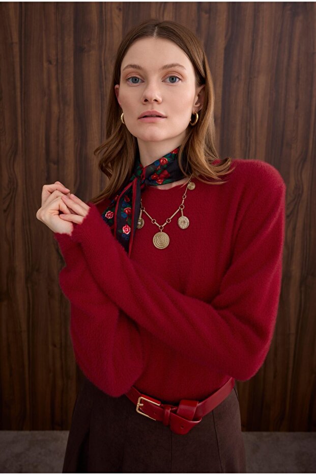 İnce Tüylü Basic Kazak Kırmızı - 4