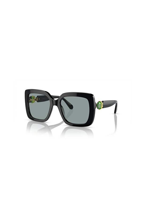 Sun Glasses, Large, Square Shape, Sk6001, Black