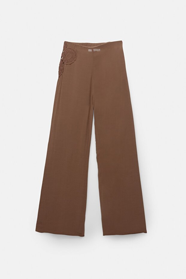 Rustik tığ işi nakışlı pantolon - 7
