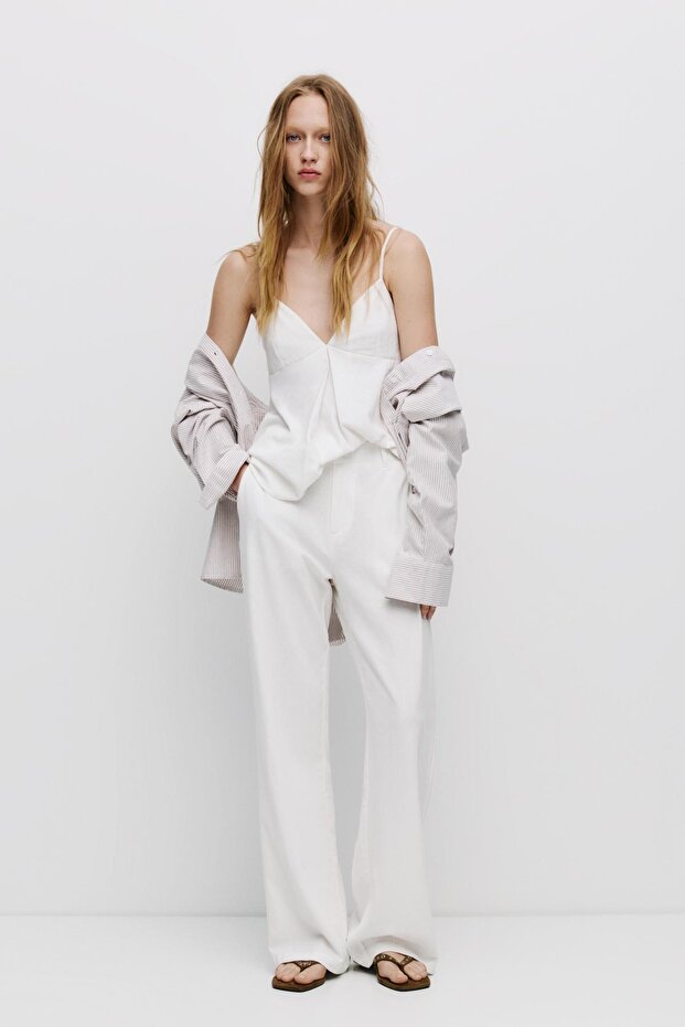 Ketenli pantolon - 1