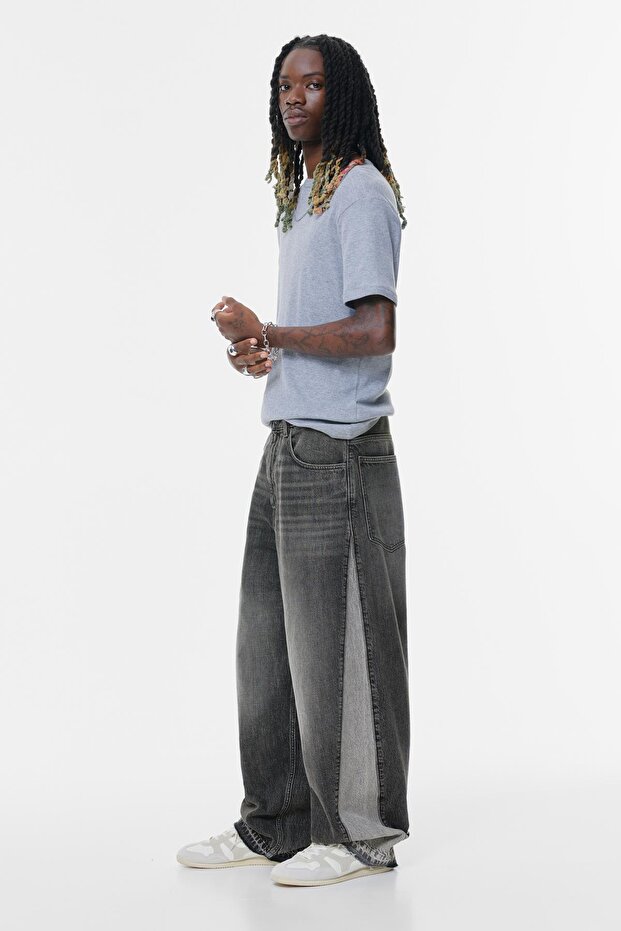 Süper bol panelli jean - 4