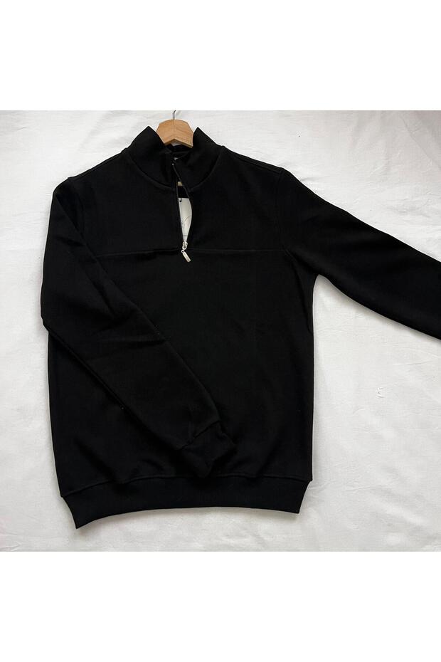 Fitilli Yarım Fermuar Sweat - 1
