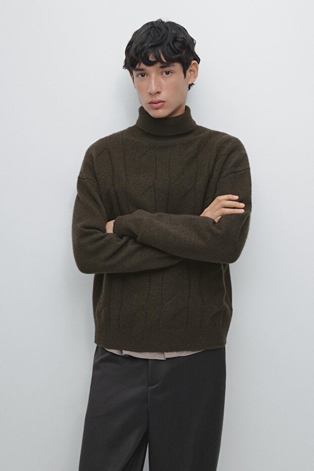 Wool blend high neck jumper - 2