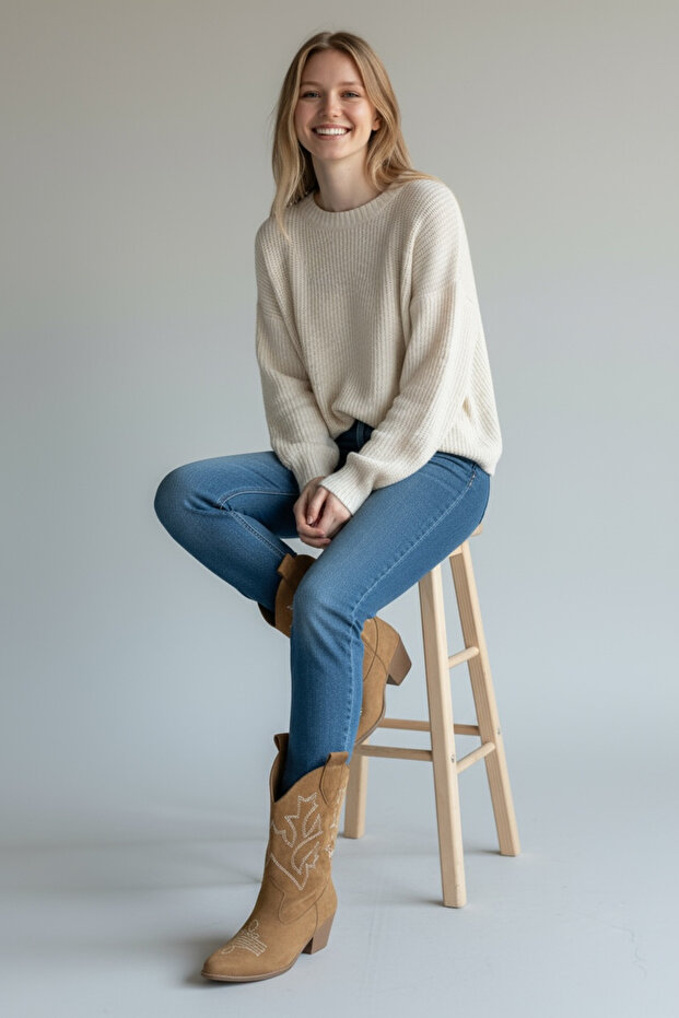 Kadın Western Bot & Bootie - 2