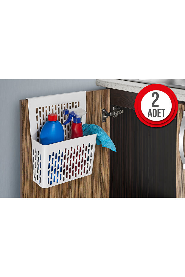 Tidy Home 2 Adet Pratik Asılabilir Mutfak Banyo Dolap İçi Düzenleyici Beyaz Organizer