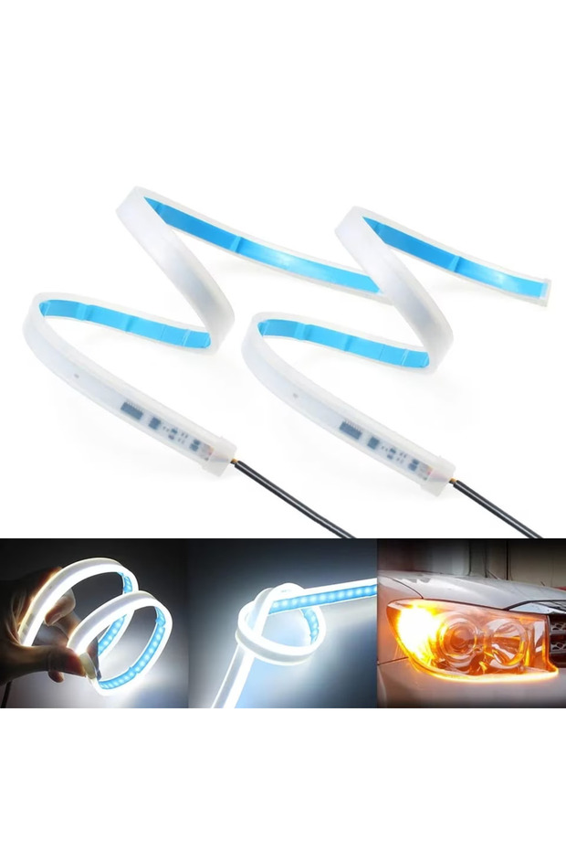 Set of 2 DRL daytime running lights with sequential dynamic turn signals 45cm - 3