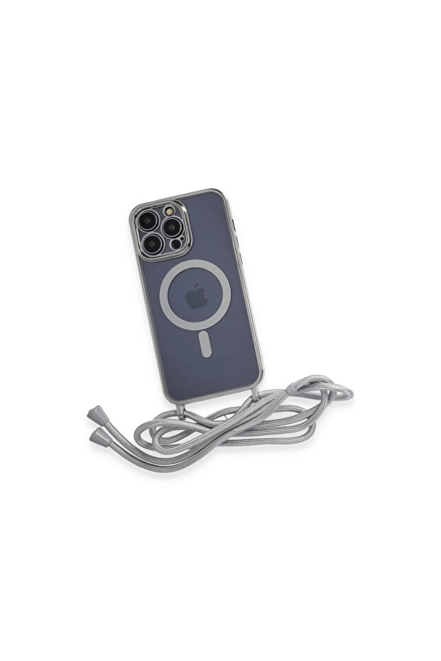 غطاء آيفون 13 برو من ديفو مع حزام ليزر ماجسيف - فضي - 4