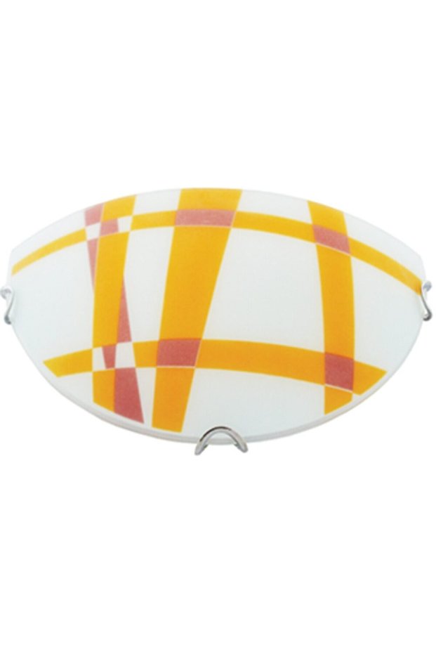 Half white + orange check wall lamp (E27, glass)