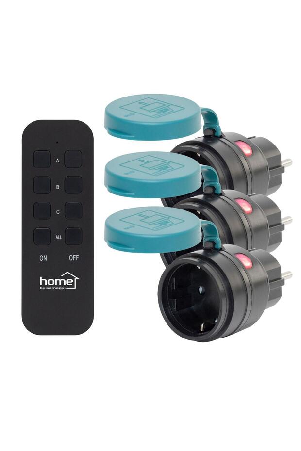 Remote-controlled socket IP44, 2300 W