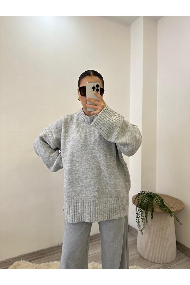 Oversize Pinterest Örme Kazak - 2