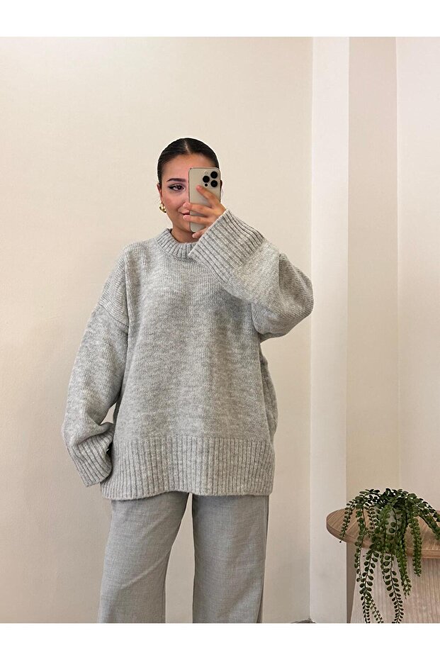 Oversize Pinterest Örme Kazak - 4