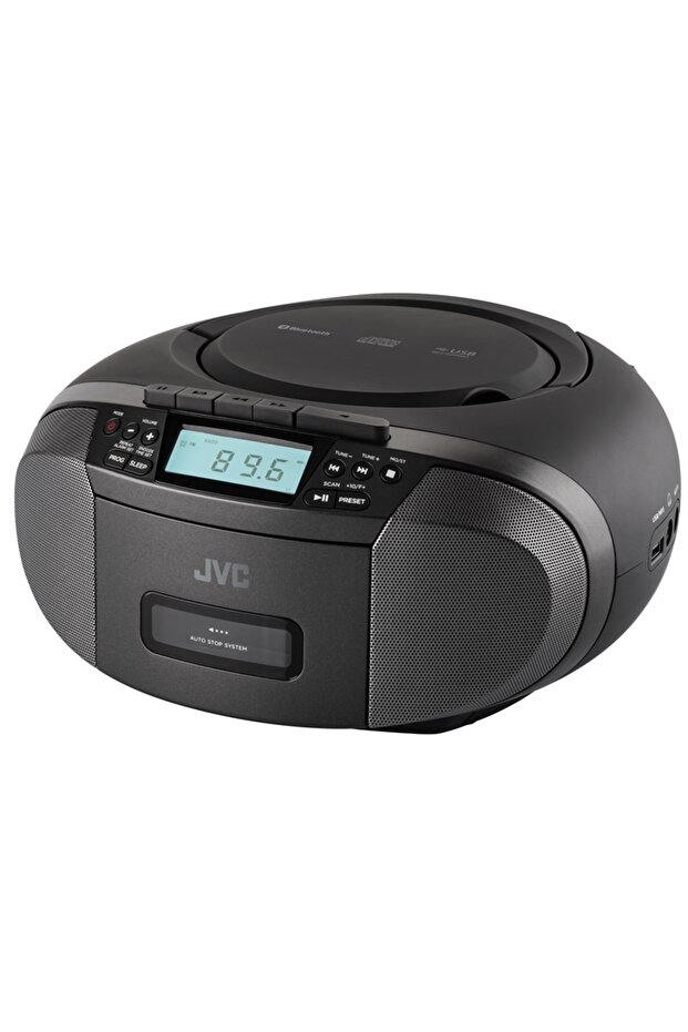 RC-E444B stereo CD radio cassette player, 4W RMS, Bluetooth, USB, LCD display, clock, black - 1