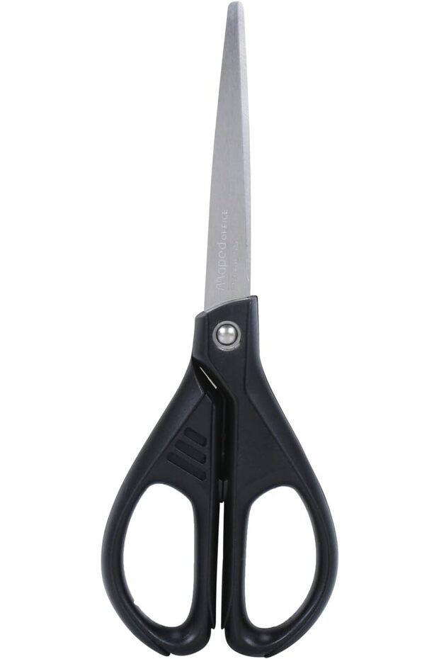 Essentials Recycled Scissors, Adult 17.1 cm, Ambidextrous (468010), Black - 2