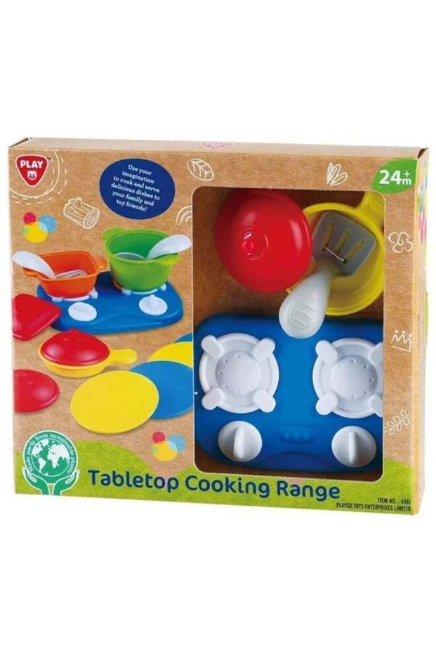 PlayGo Bio-Based Plastic Tabletop Cooking Range Playset (17 pieces)