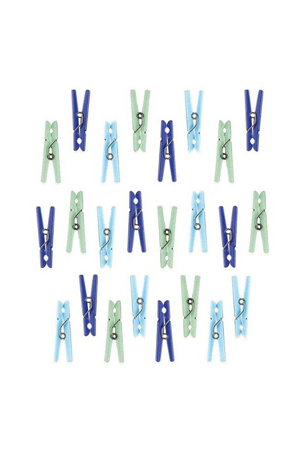 Blue Baby Shower Cloth Pin Favor 24pcs