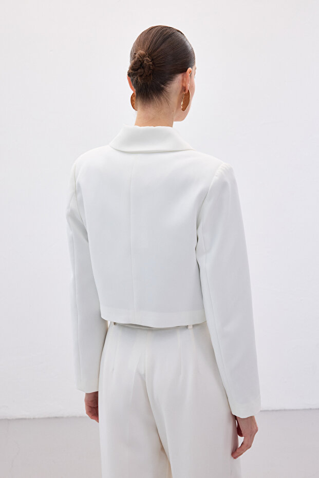 جاكيت قصير بأزرار - إكرو - 8