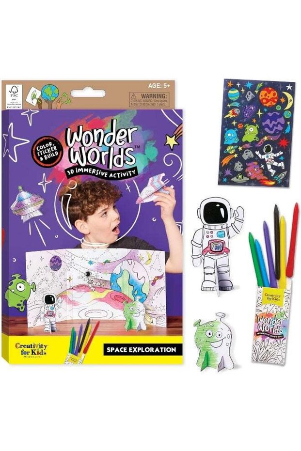 Creativity for Kids Wonder Worlds 3D Coloring Craft Kit: Outer Space Exploration