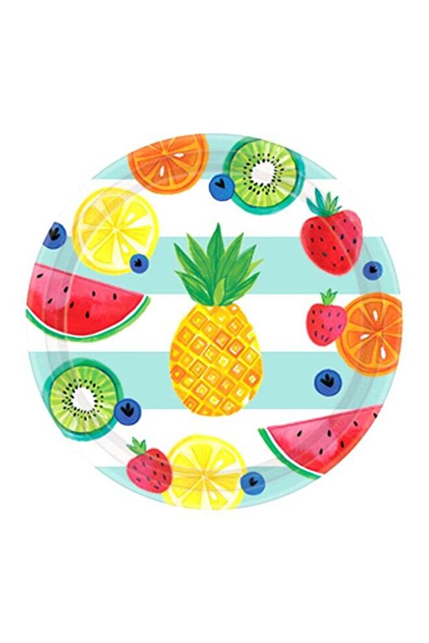 8-Piece Printed Plate Set 10.5inch Kids Birthday Party Tableware, Party Supplies 10.5inch