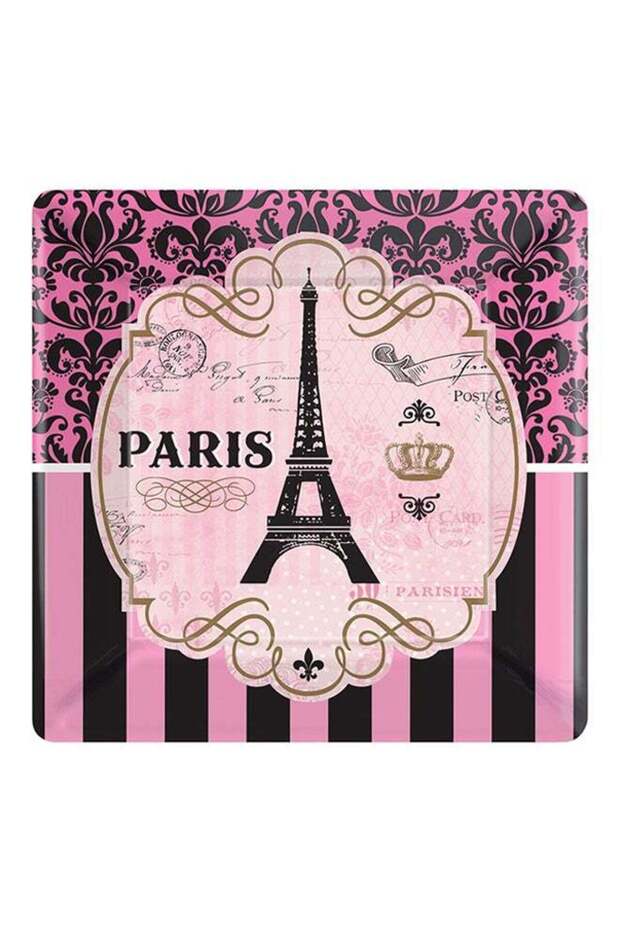 8-Piece A Day In Paris Paper Plate 9inch Kids Birthday Party Tableware, Party Supplies 9inch