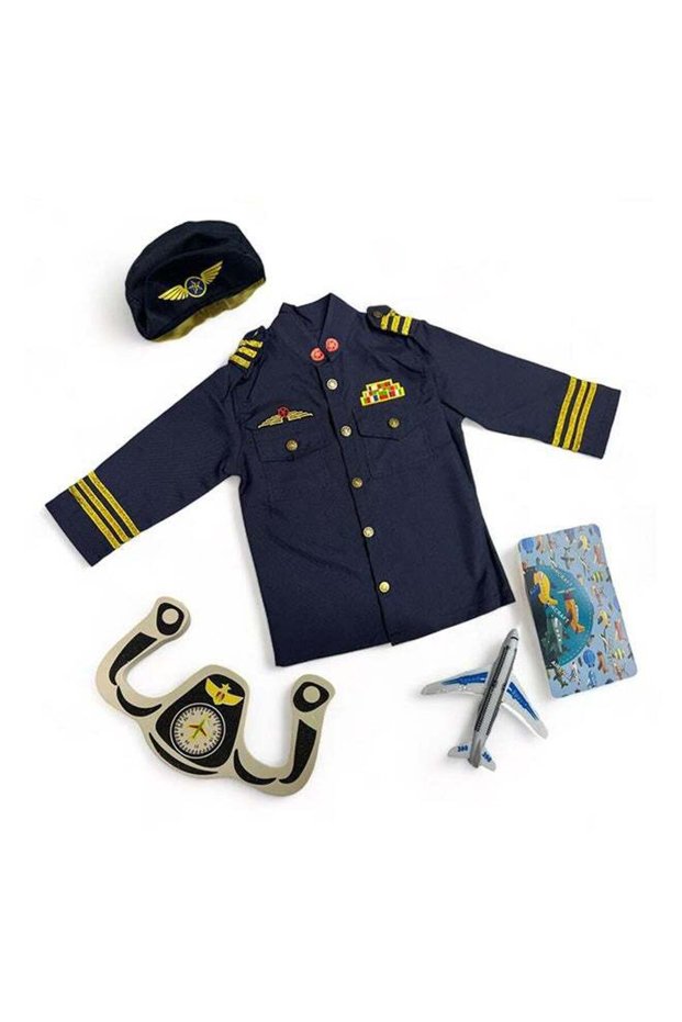 Kids Pilot Captain Costume – Airline Commander Role-Play Dress-Up Set