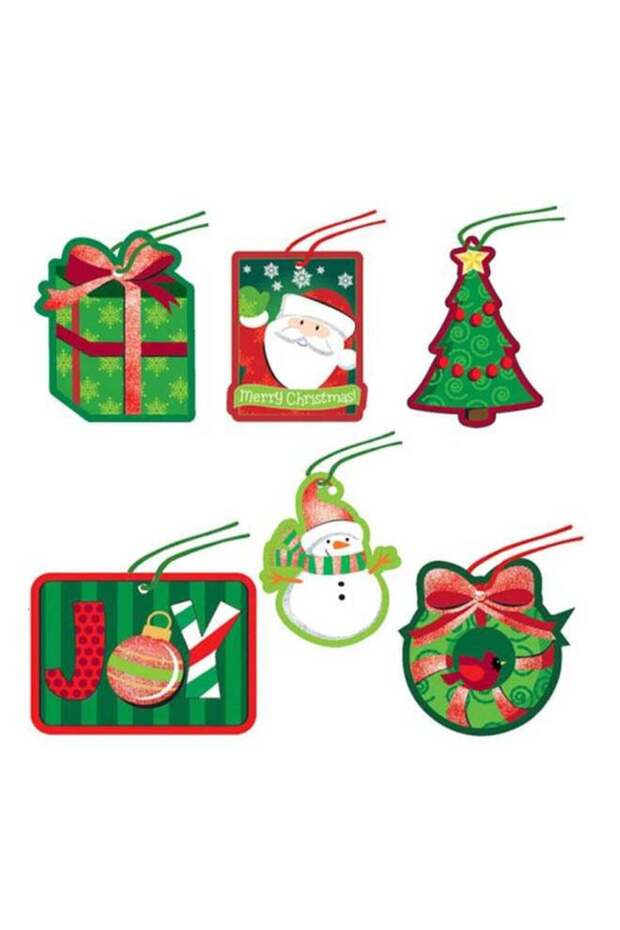 36-Piece Holiday Friends Tape-On Tag