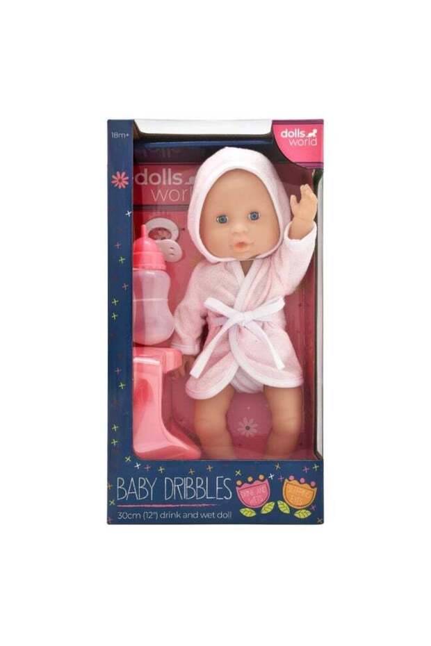 Baby Dribbles 12 inch Deluxe Drink and With et Doll from Peterkin gift for kids of Age above 18 mon
