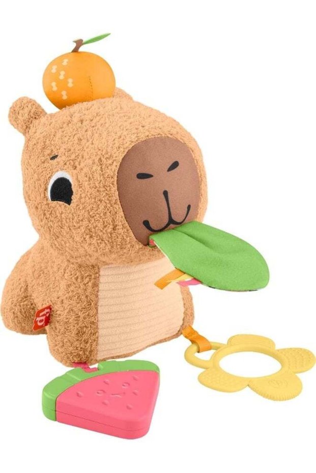 Fisher-Price Snuggly Snacky Capybara Plush Teether & Rattle (25 cm)