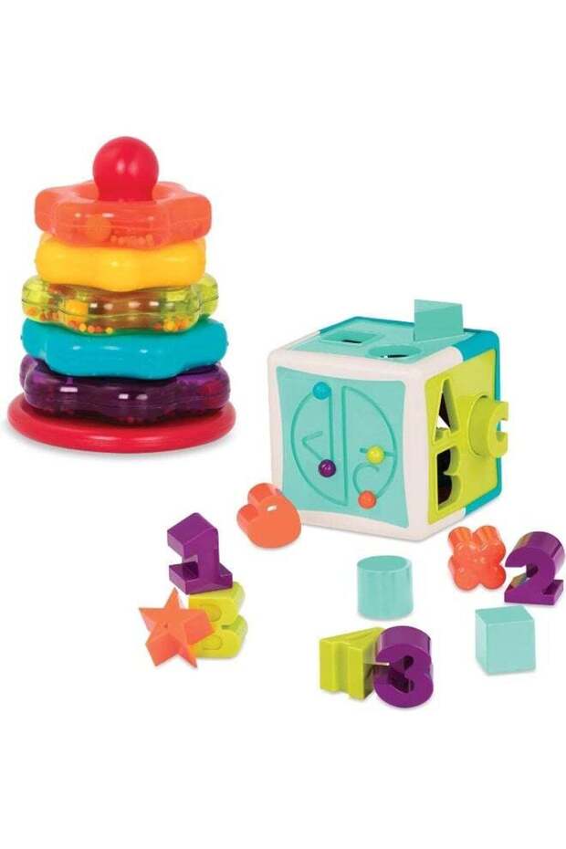 Super Combo Set - Shape Sorter & Stacking Rings, Learning & Developmental Toys, Pre School Toys, Be