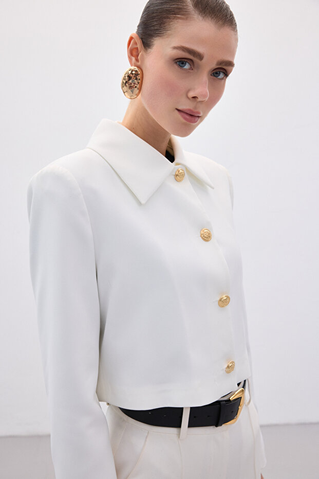 جاكيت قصير بأزرار - إكرو - 6