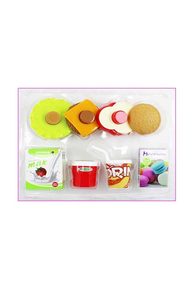 Fast Food Pretend Play Toy Set 8pcs Multicolor Imaginative Culinary Adventures for Little Chefs Age