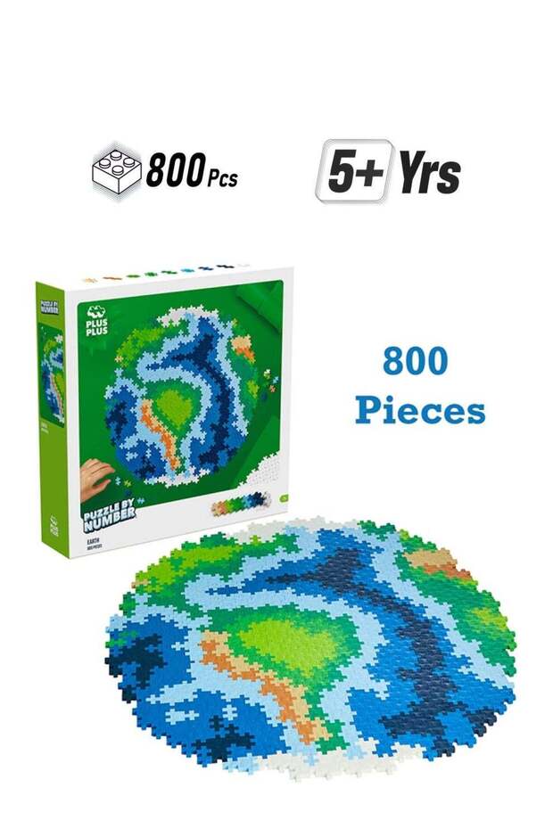 Puzzle By Number, 800 Piece Mini Interlocking Hashtag Color Blocks, 3D Pixel Art Kit For Kids - Ear