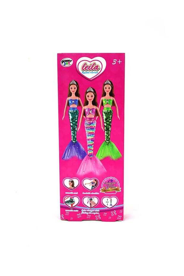 Power Joy Leila Flippable Mermaid Doll - ASSORTED