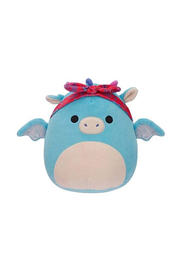 7.5 inch Little Plush Tatiana Dark Teal Dragon W/Bandana , Officially Licensed Kellytoy Plush Toy,