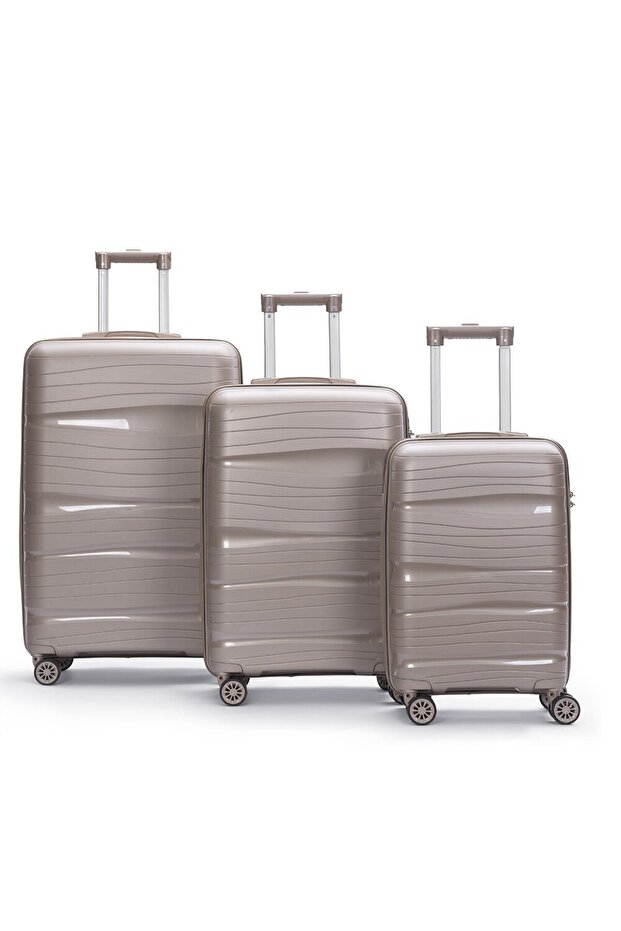 dalgalı silikon valiz 3’lü set - 1