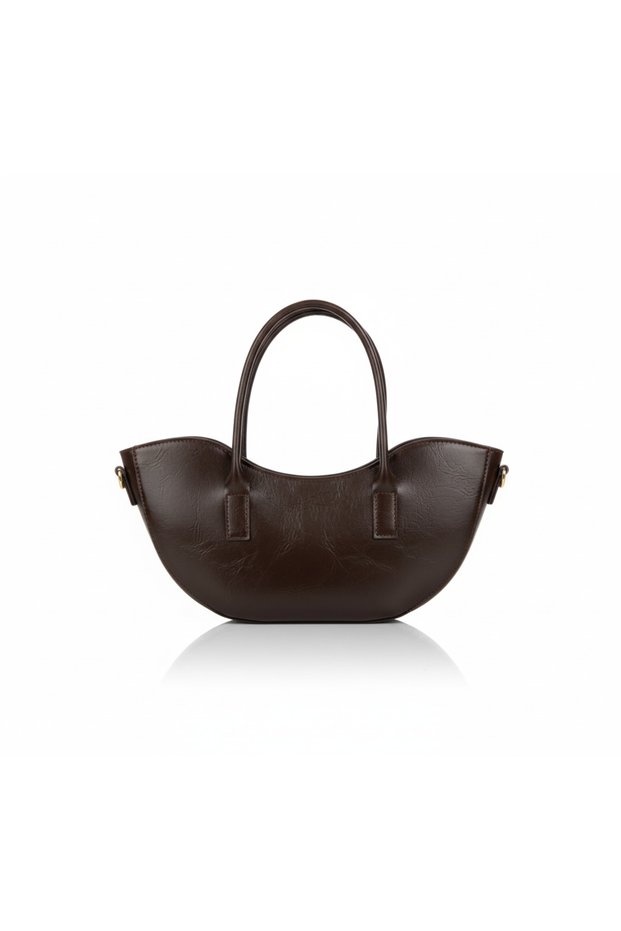 Montrea Brown Oval Cut Women's Shoulder and Hand Bag