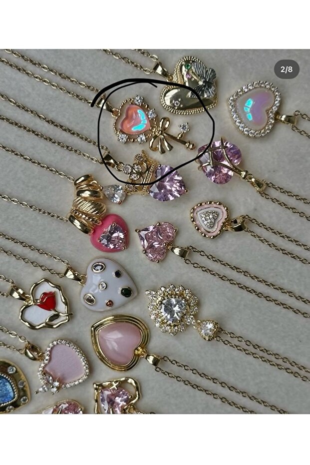 Pinterest çelik kalpli kolye - 2