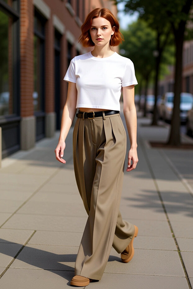 Women's Mink Belted Wide-Leg Pants Functional Durable Quality Comfortable Aesthetic Stylish