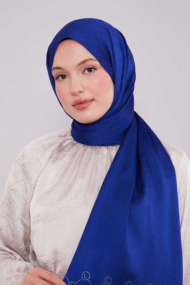 شال ماسي بنمط سداسي أزرق - 2