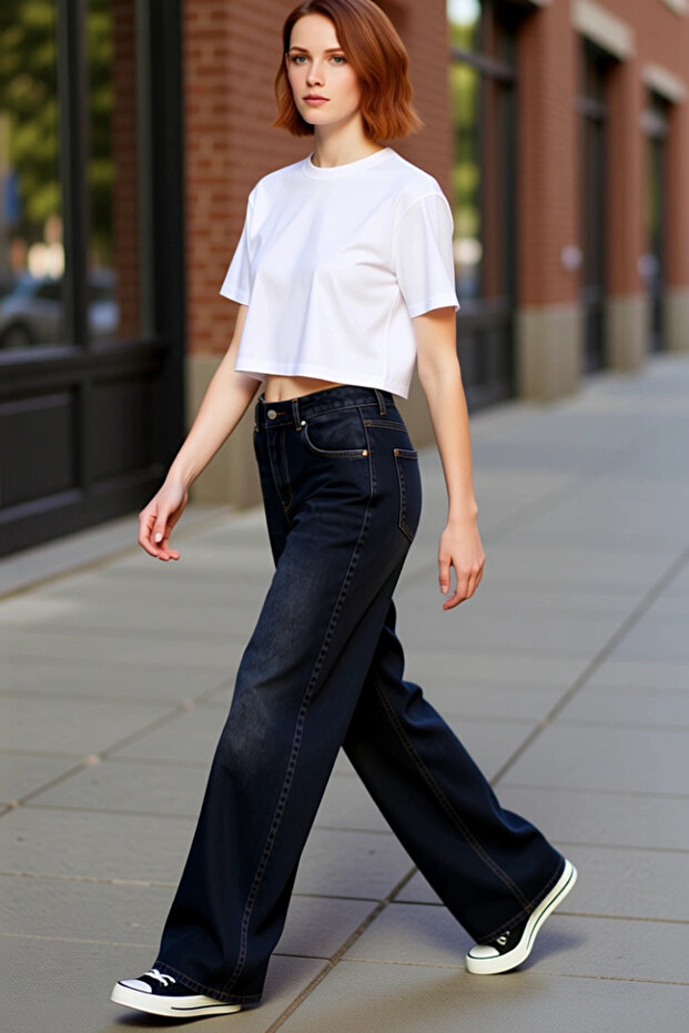 Women's Light High Waist Wide Leg Jean Pants Functional Durable Quality Comfortable Casual
