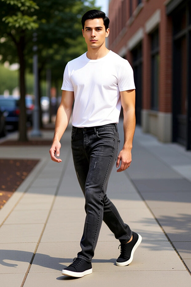 Men's Anthracite Nail Detailed Slim Fit Jean Pants Functional Durable Quality Comfortable