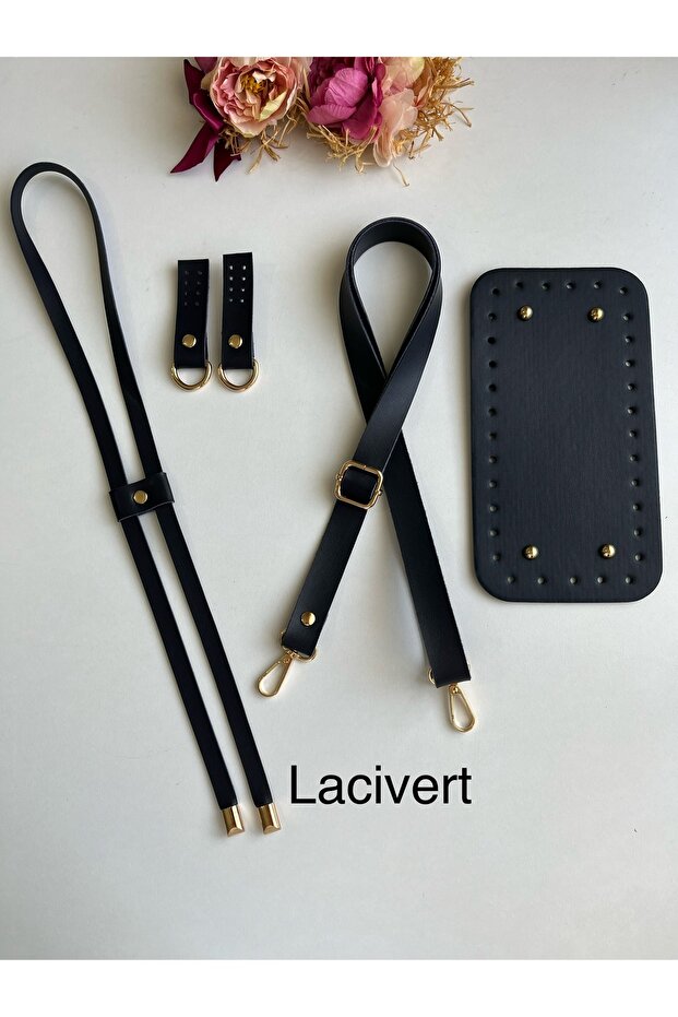 Faux Leather Drawstring Bag Set-Knitted Bag Kit