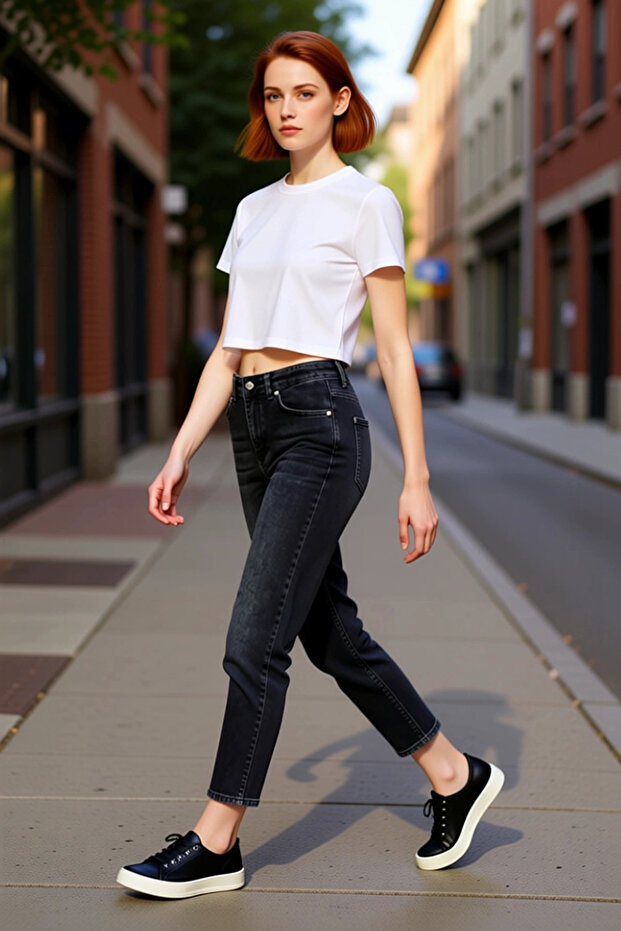 Women's Anthracite High Waist Mom Jean Pants Functional Durable Quality Comfortable Modern