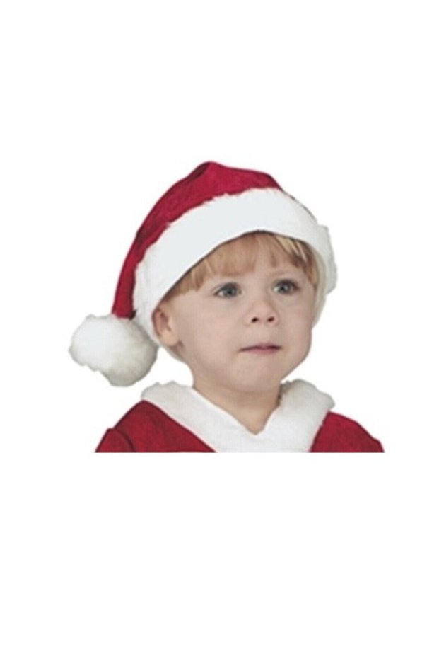 Children's Red Velvet Christmas Hat