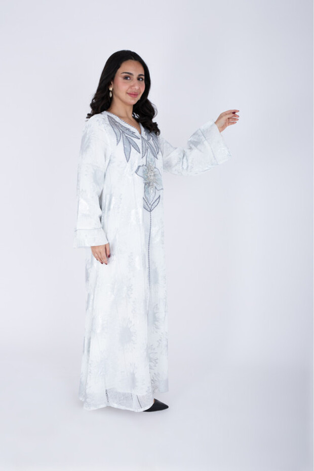 Classic Design Silver Patterns Jalabiya - 3