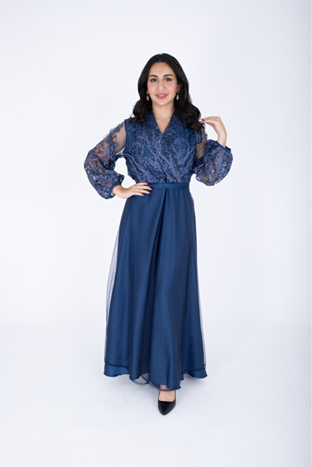 Chiffon Layered Dress Applique Design