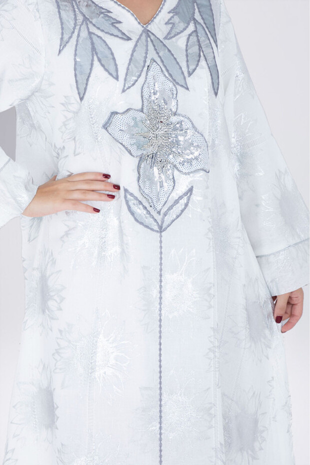 Classic Design Silver Patterns Jalabiya - 2