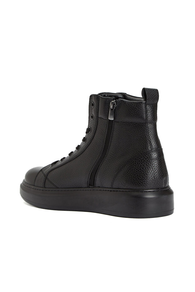 Siyah Erkek Deri Sneaker Bot - 3