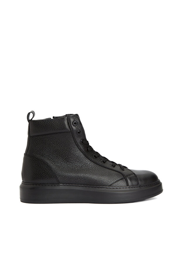 Siyah Erkek Deri Sneaker Bot - 2