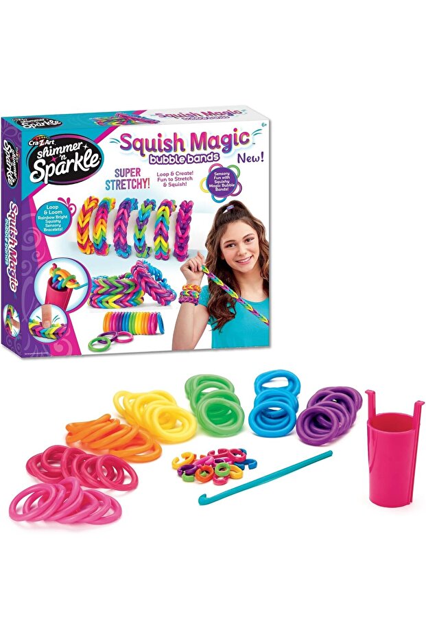 Shimmer 'n Sparkle Squish Magic Bubble Bands Loom Band Making Kit