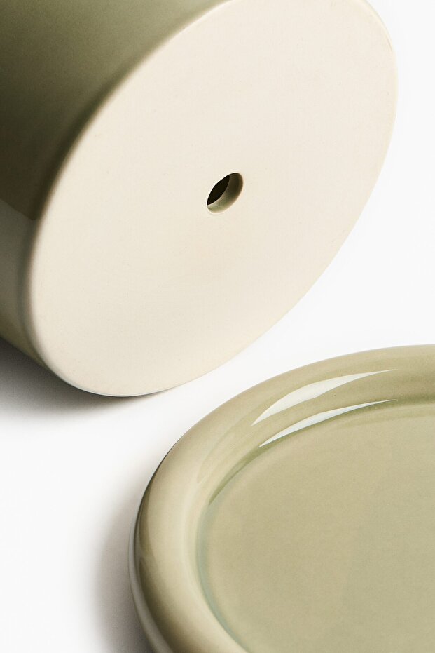 Altlıklı Stoneware Saksı - 5